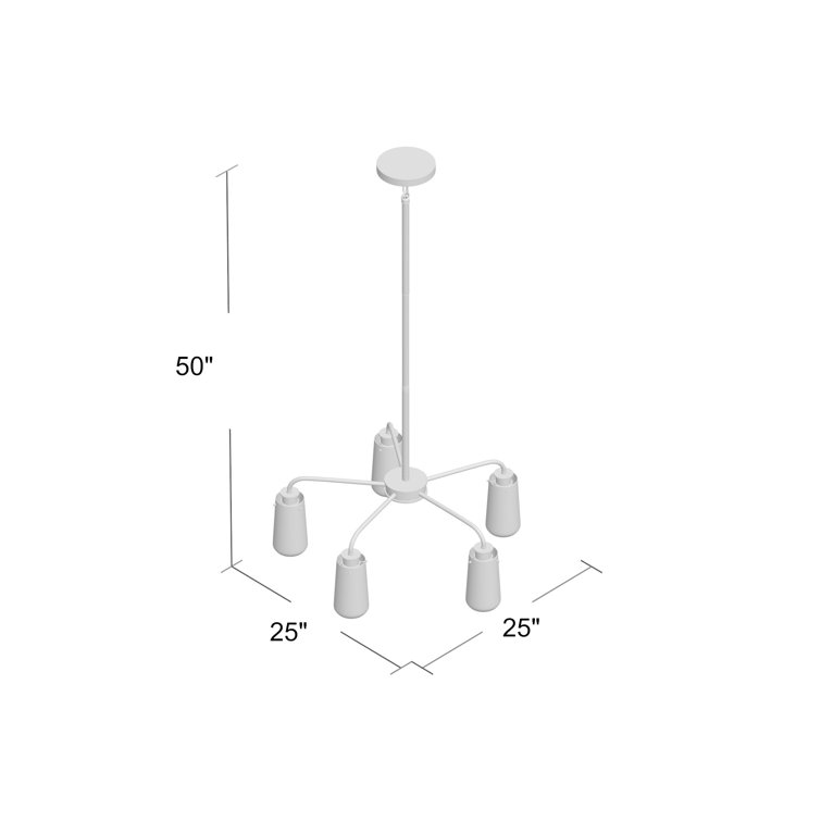 Pewter and Glass 5-Light Rustic Chandelier