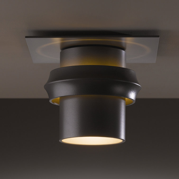 Coastal Black Aluminum 4.9'' H Outdoor Semi Flush Mount