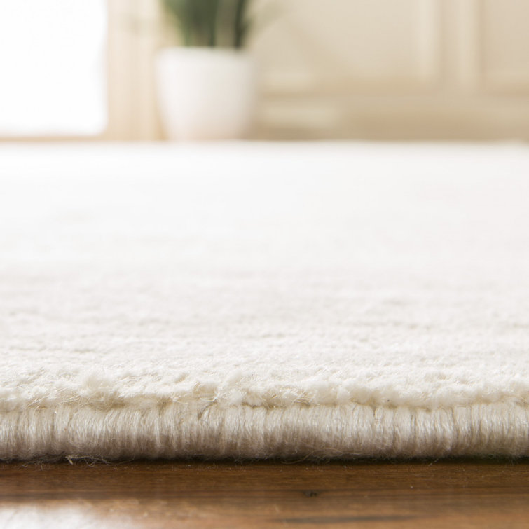 Opal Cream Hand-Knotted 4' x 6' Viscose Cotton Oriental Rug