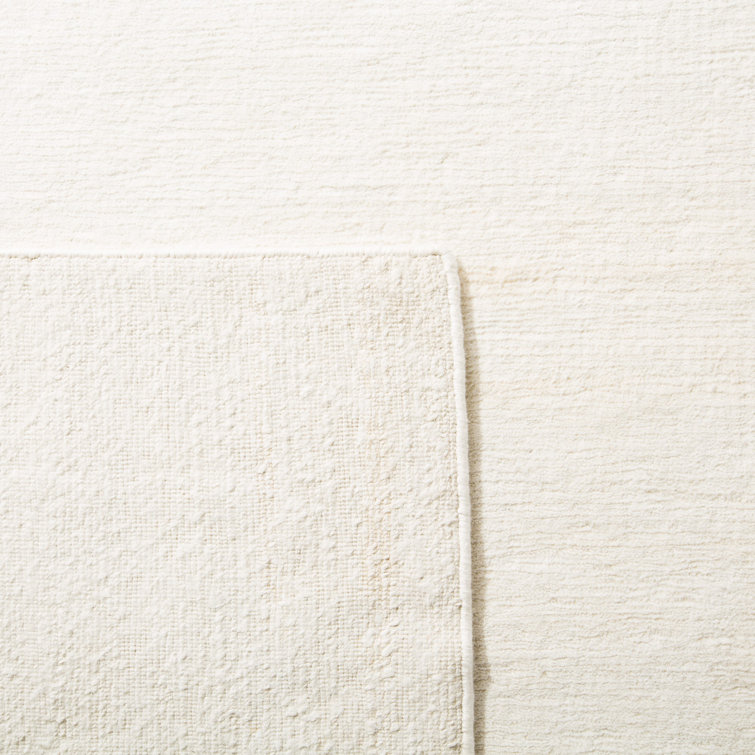 Opal Cream Hand-Knotted 4' x 6' Viscose Cotton Oriental Rug