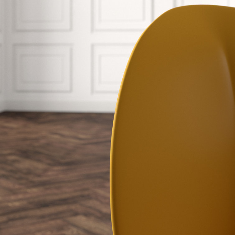 Basil Ergonomic Brown and White Wood Dining Chair