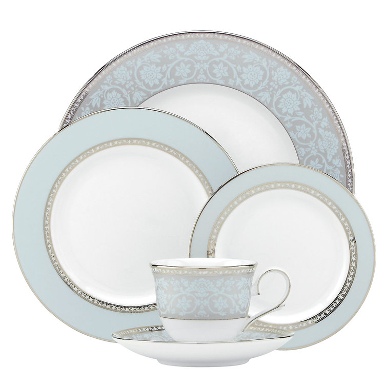 Lenox Westmore White and Blue Bone China 5-Piece Place Setting