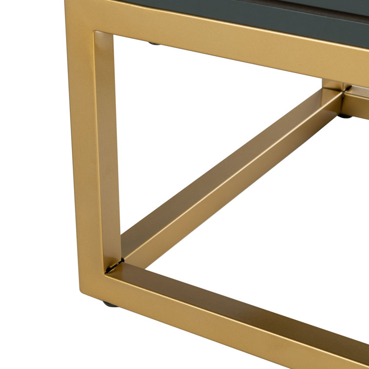 Estelle Transitional Teal 6-Drawer Dresser with Brass Accents