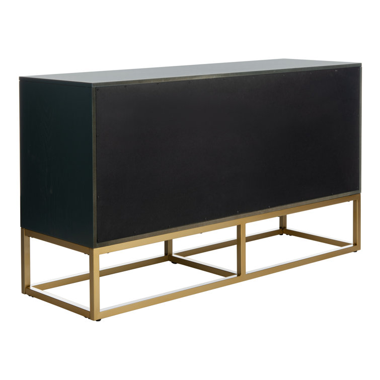 Estelle Transitional Teal 6-Drawer Dresser with Brass Accents