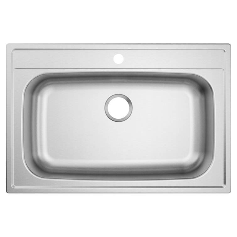 33-Inch Stainless Steel Single Bowl Drop-In Kitchen Sink