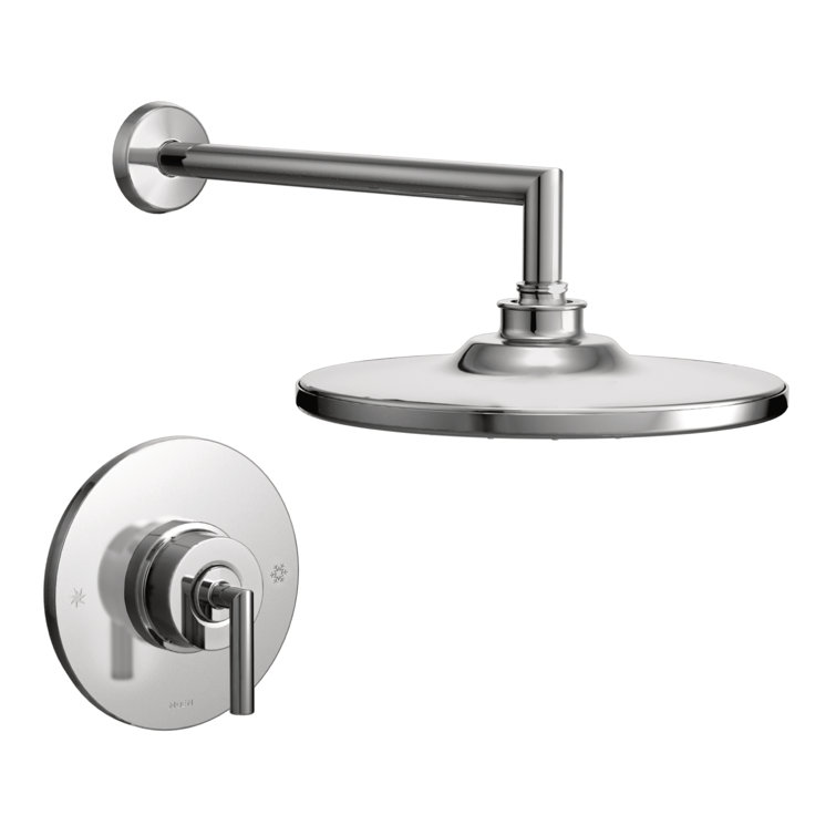 Chrome 10-Inch Rain Showerhead with Wall Mounted Trim Kit