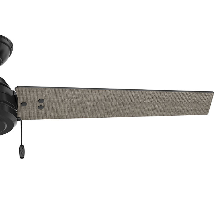 Matte Black 52" Outdoor Ceiling Fan with Reversible Blades