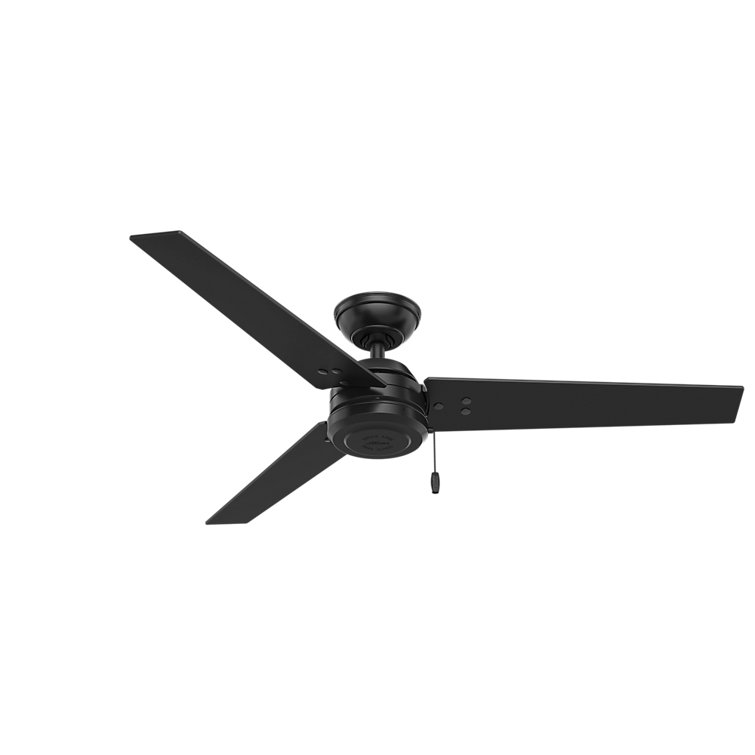Matte Black 52" Outdoor Ceiling Fan with Reversible Blades