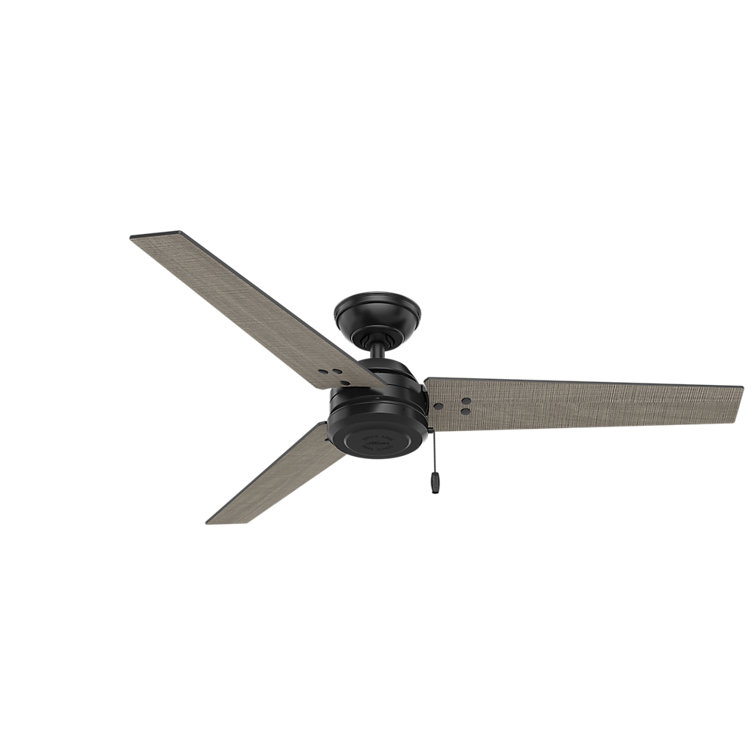 Matte Black 52" Outdoor Ceiling Fan with Reversible Blades