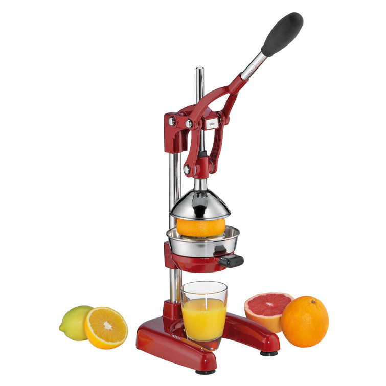 Red Stainless Steel Professional Citrus Juicer with Lever