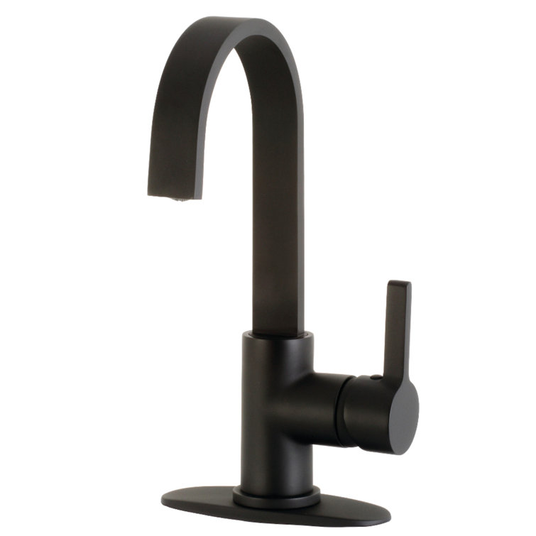Matte Black Single-Handle Bar Faucet with High Spout