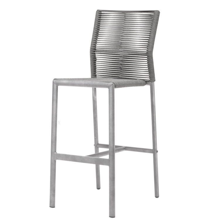 Avalon Charcoal Aluminum Frame Armless Bar Chair