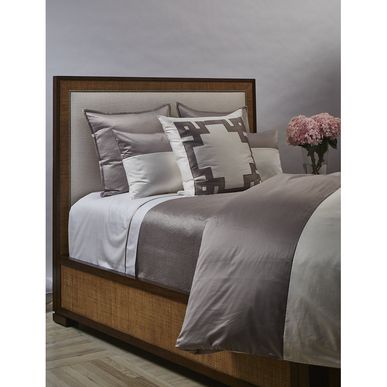 Traditional Gray King Coverlet Set with Linear Quilting
