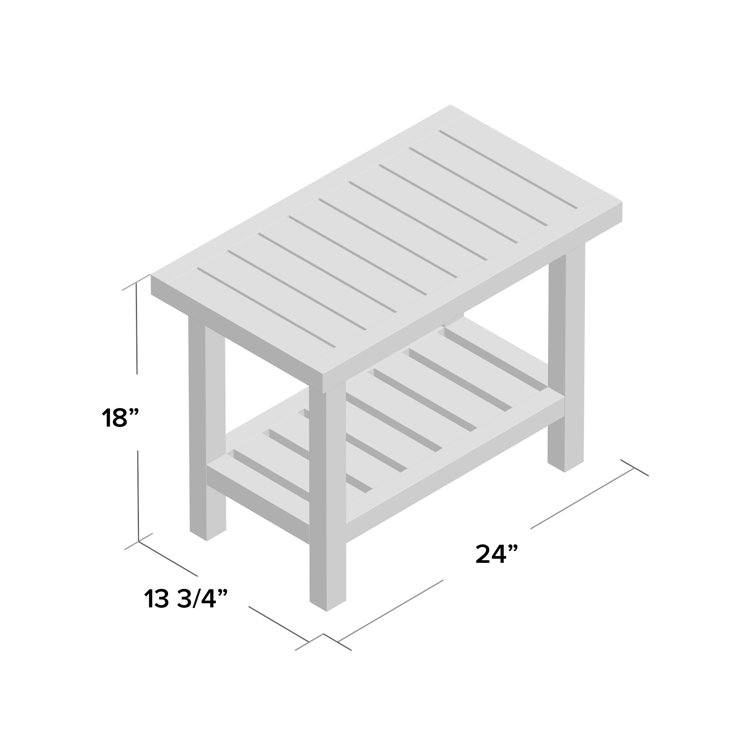 Eco-Friendly Teak Wood Spa Shower Bench with Shelf