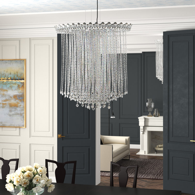 Trilliane 8-Light Clear Crystal Stainless Steel Chandelier