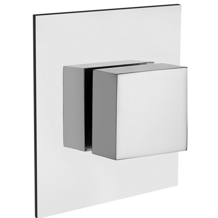 Quadro Chrome 3-Way Diverter Trim Kit with Brass Handle