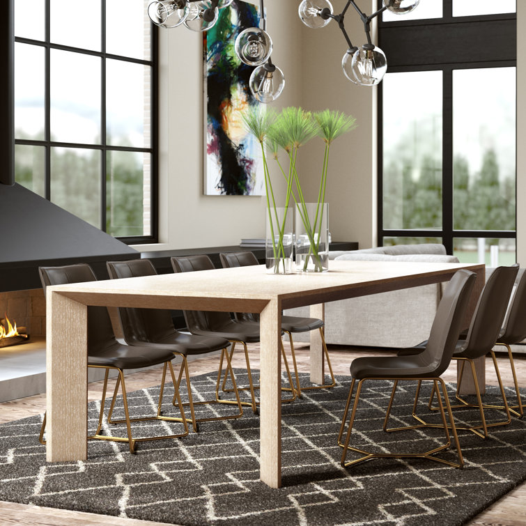 Beige Oak Extendable Rectangular Dining Table