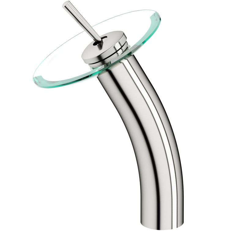 Elegant Brushed Nickel Single Hole Vessel Sink Faucet with Push Tilt Handle