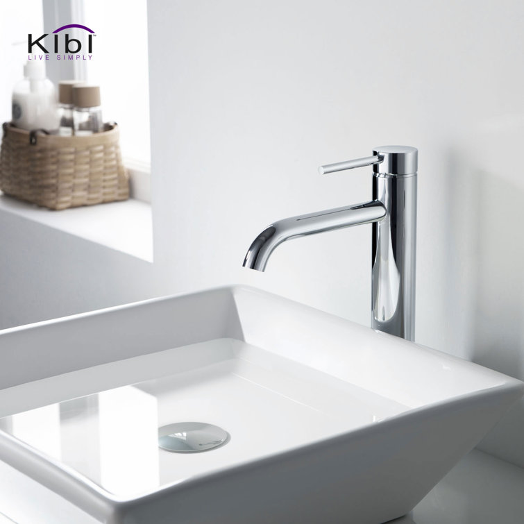 Chrome High Arc Single Handle Vessel Sink Faucet