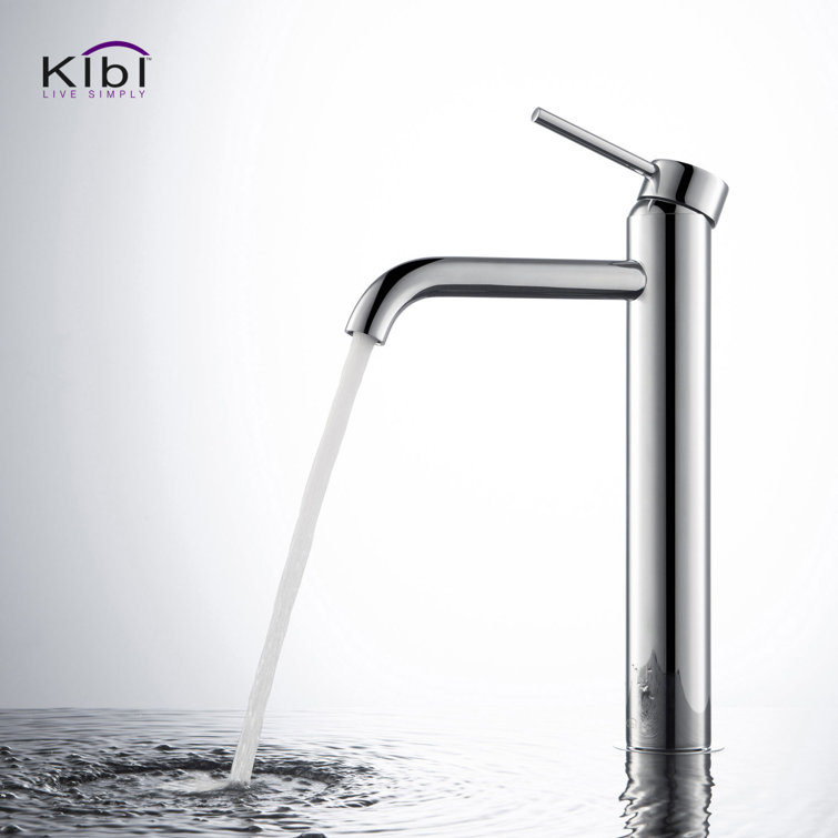 Chrome High Arc Single Handle Vessel Sink Faucet