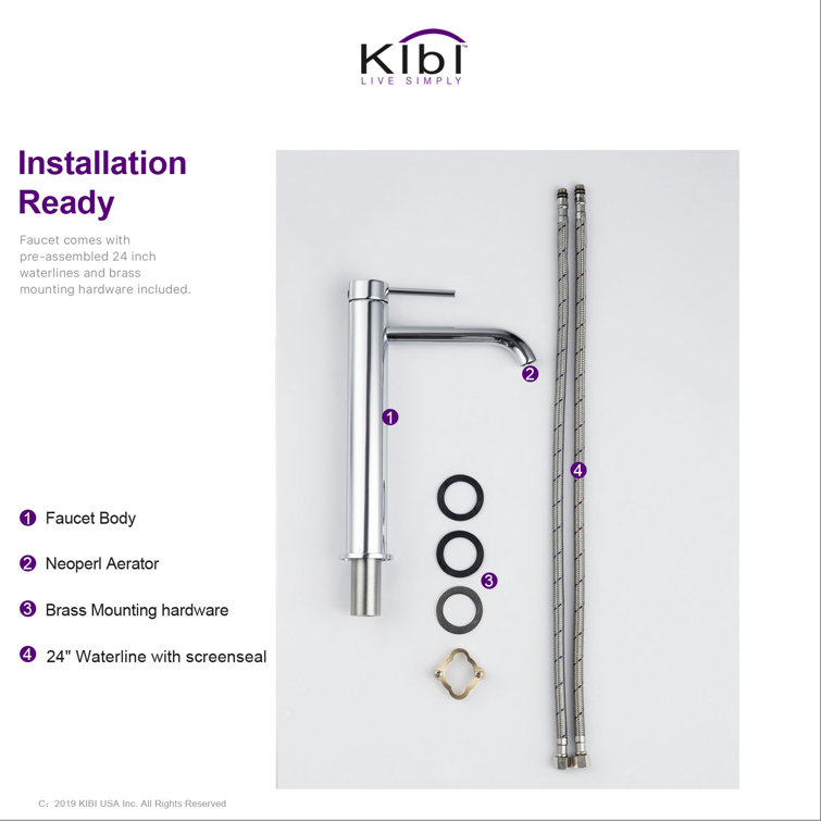 Chrome High Arc Single Handle Vessel Sink Faucet