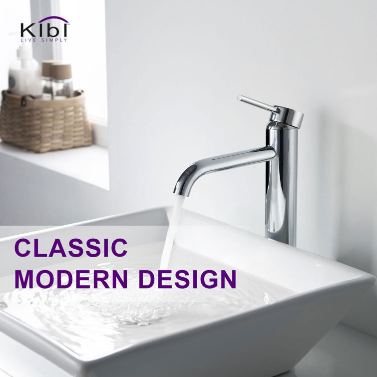 Chrome High Arc Single Handle Vessel Sink Faucet