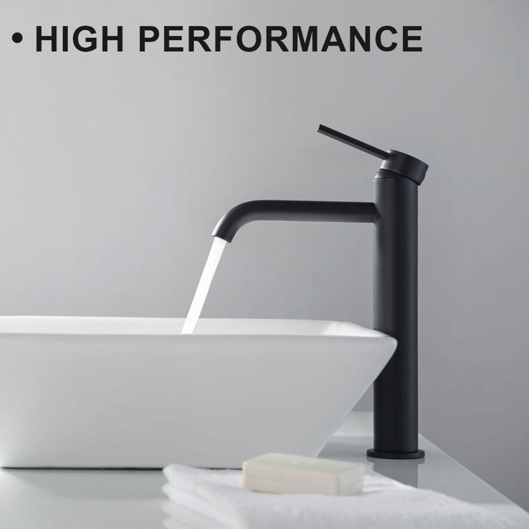 Elegant Matte Black Lead-Free Brass Vessel Sink Faucet with Pop-Up Drain