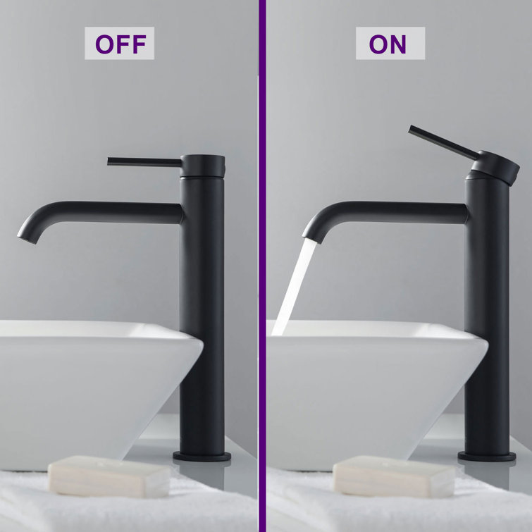 Elegant Matte Black Lead-Free Brass Vessel Sink Faucet with Pop-Up Drain