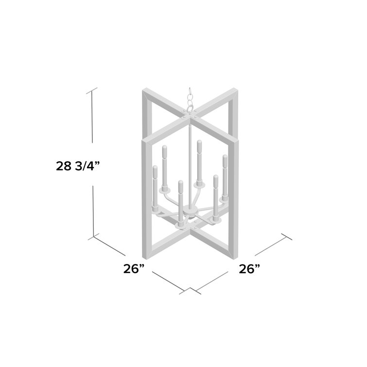 Turnbury Galvanized Steel and Wood 6-Light Chandelier