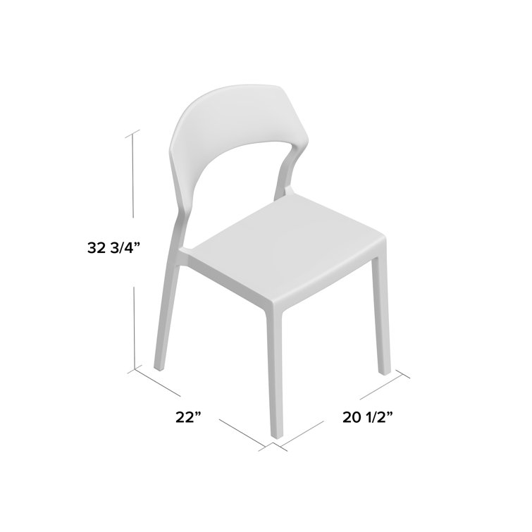 Marsala Plastic Weather-Resistant Stackable Outdoor Dining Chairs, Set of 2