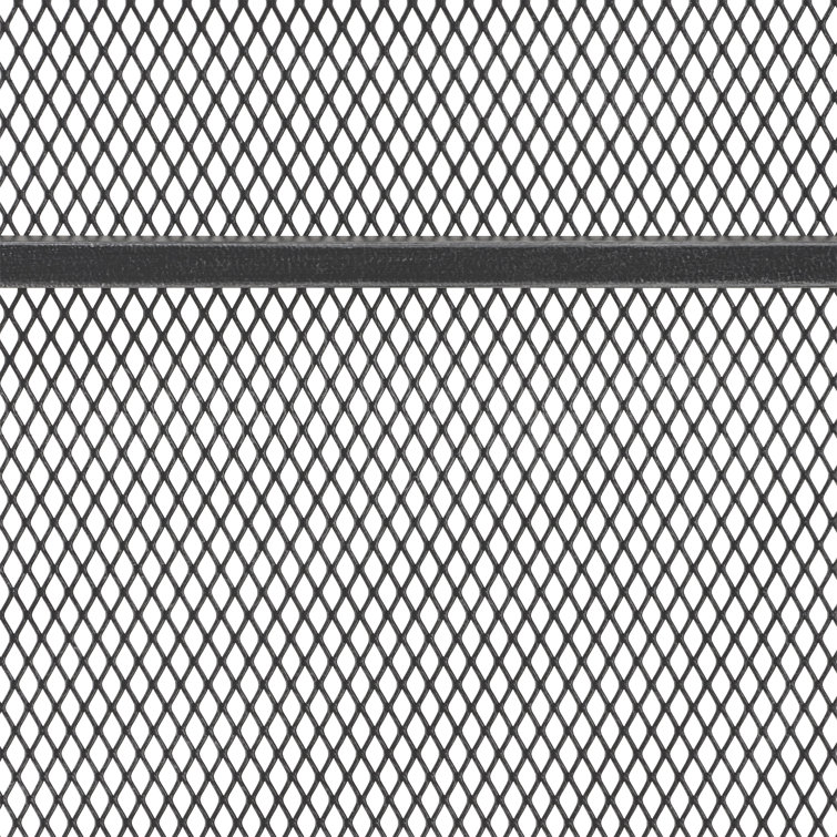 Markus Black Brushed Silver Iron Single Panel Fireplace Screen