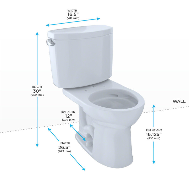 Cotton White Round Two-Piece High Efficiency Toilet