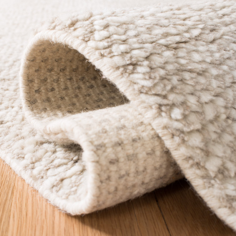 Handmade Beige Wool Flatweave 8' x 10' Rug