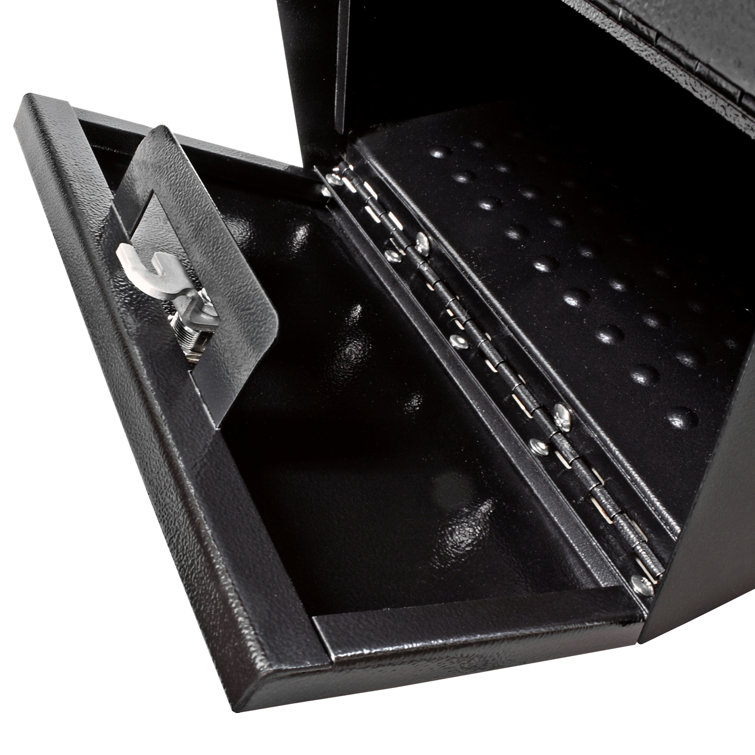Black Steel Locking Post-Mount Security Mailbox