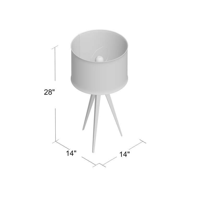 Black Metal Tripod Table Lamp with Drum Shade