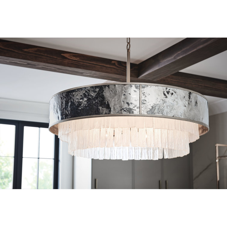 Champagne Gold Crystal Drum 8-Light LED Chandelier