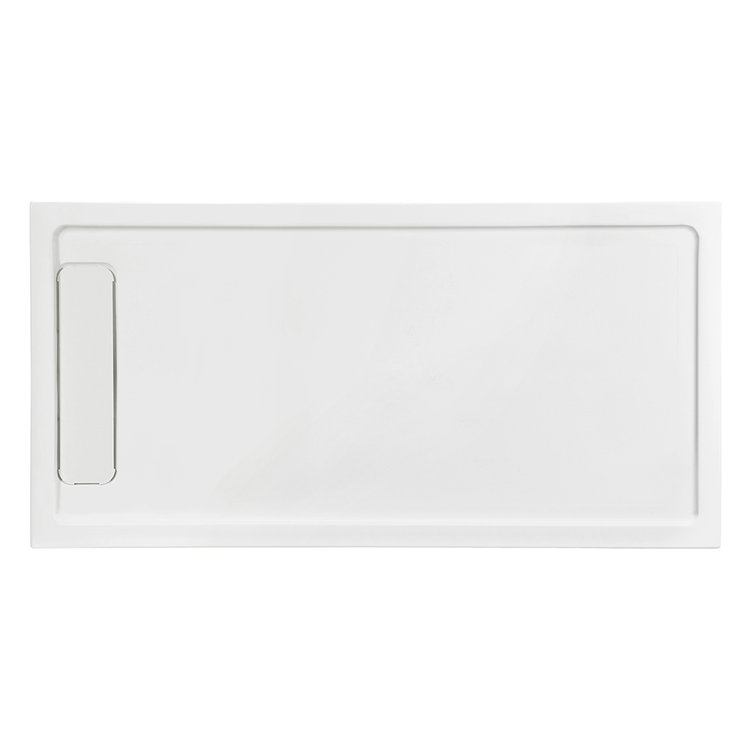 White Acrylic 72x36 Rectangular Shower Base with Hidden Drain