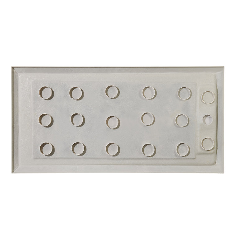 White Acrylic 72x36 Rectangular Shower Base with Hidden Drain