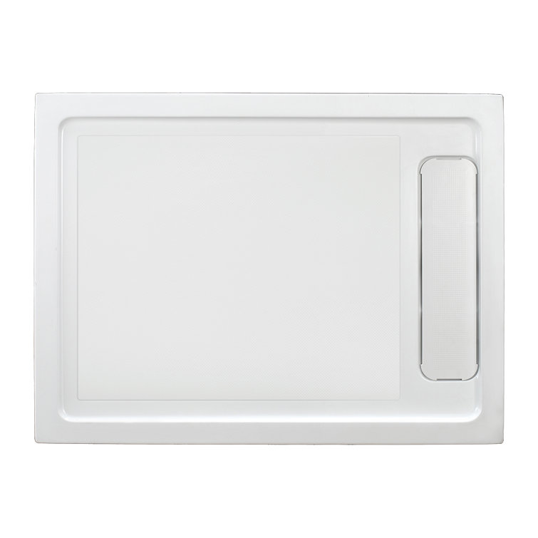 White Acrylic 48x32 Rectangular Shower Base with Hidden Drain