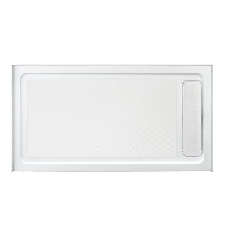White Acrylic 60 x 32 Inch Shower Base with Hidden Drain