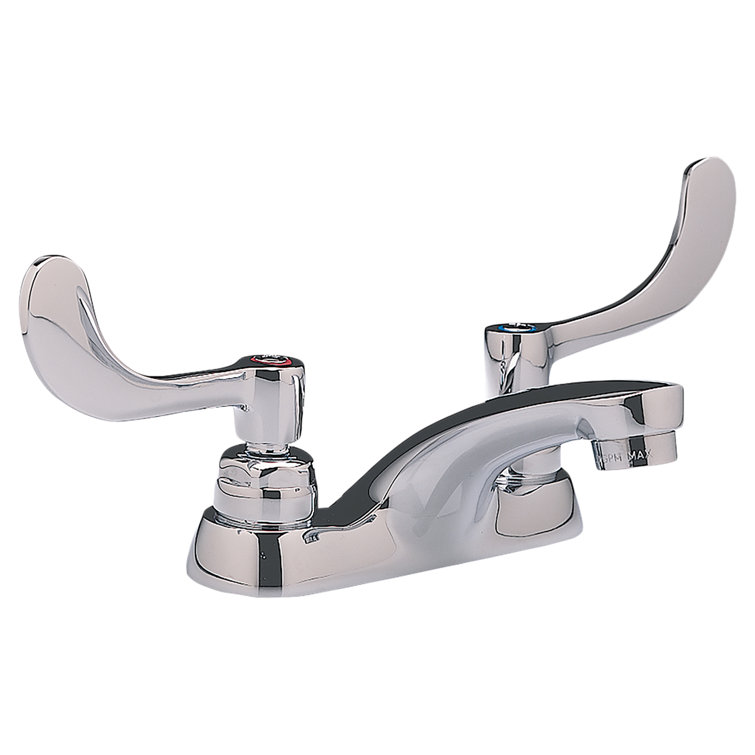 Chrome Centerset 2-Handle Bathroom Sink Faucet with Wristblade Handles
