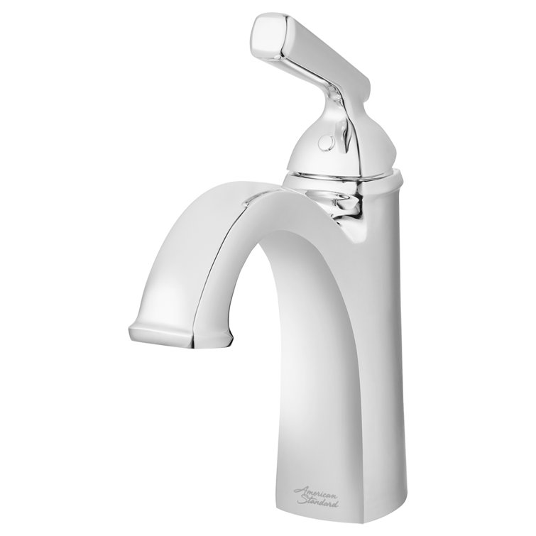 Polished Chrome Single-Hole Bathroom Faucet with Drain Assembly