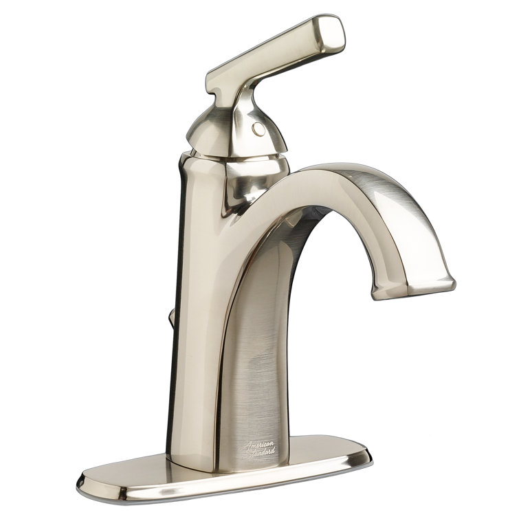Brushed Nickel Single Handle Bathroom Faucet with Drain Assembly