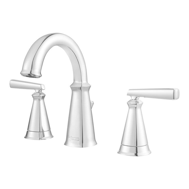 Polished Chrome 8-Inch Widespread Bathroom Faucet with Brass Spout
