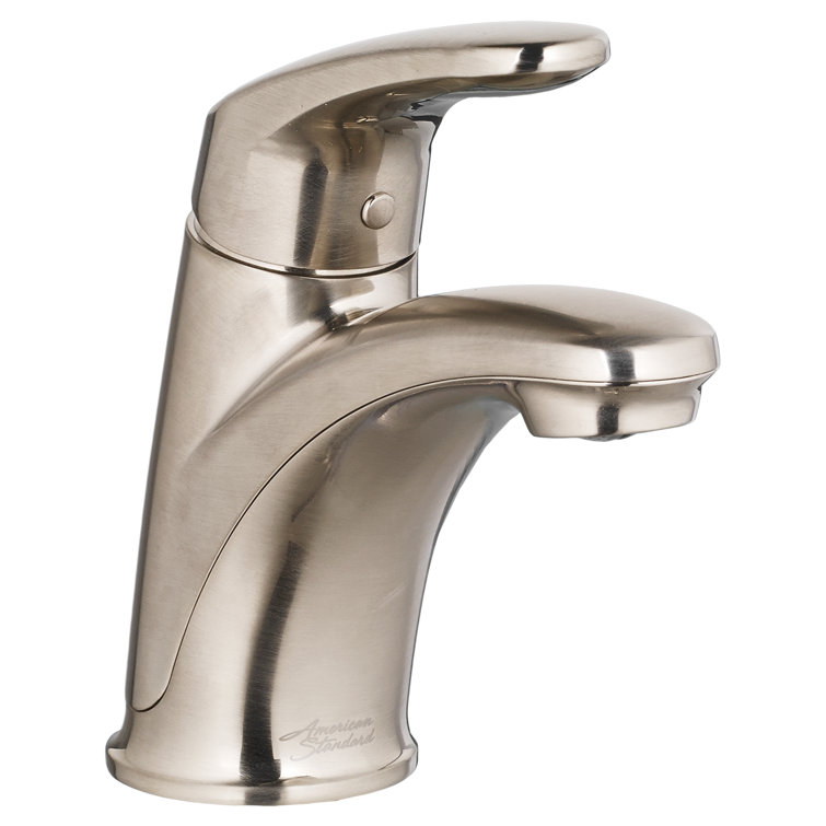 Sleek Brushed Nickel Single-Handle Bathroom Faucet with Safety Stop