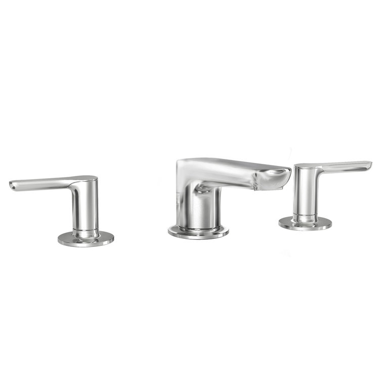 Polished Chrome Modern Widespread Bathroom Faucet with Lever Handles