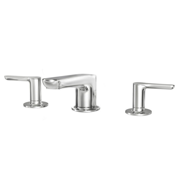Polished Chrome Modern Widespread Bathroom Faucet with Lever Handles