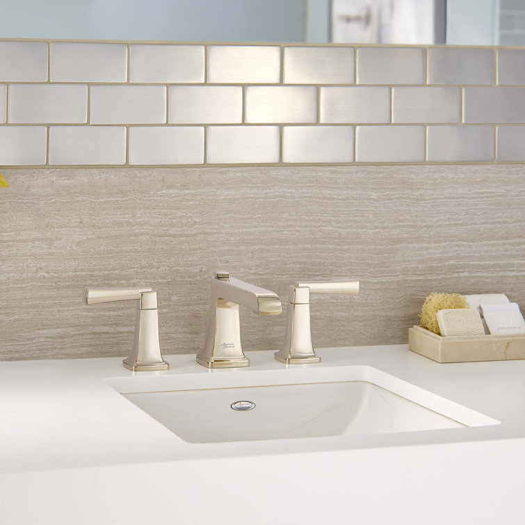 Polished Nickel 8-Inch Widespread 2-Handle Bathroom Faucet