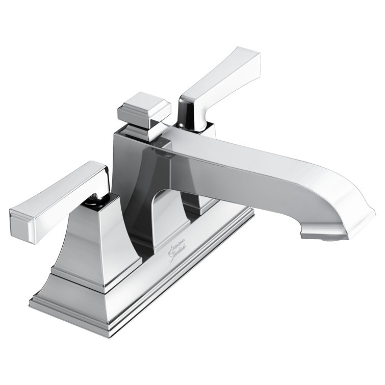 Polished Chrome Brass 2-Handle Bathroom Sink Faucet with Drain