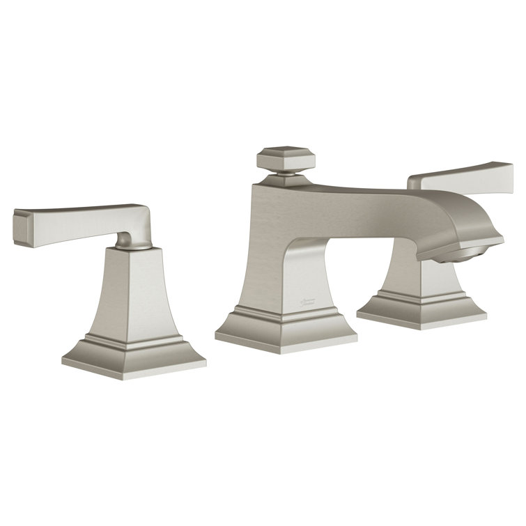 Brushed Nickel Square Widespread 2-Handle Bathroom Faucet